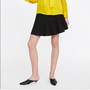 Zara black croc embossed cross cross strap mules